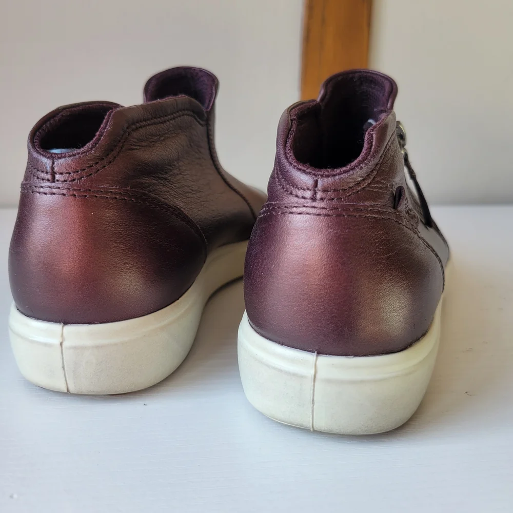 Ecco Womens Leather Slip On Sneakers Size 8 - Picture 4 of 12